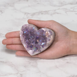 Titanium Purple Amethyst Druzy Heart DN115 | Himalayan Salt Factory