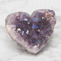 Titanium Purple Amethyst Druzy Heart DN115 | Himalayan Salt Factory