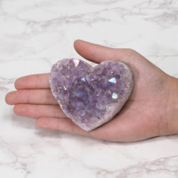 Titanium Purple Amethyst Druzy Heart DN116 | Himalayan Salt Factory