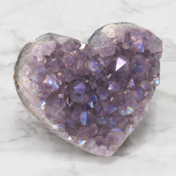 Titanium Purple Amethyst Druzy Heart DN116 | Himalayan Salt Factory