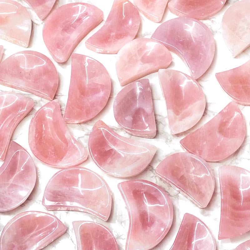 0.14kg Rose Quartz Moon Bowl 5 0.14kg Rose Quartz Moon Bowl | Himalayan Salt Factory