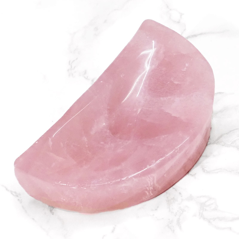 0.14kg Rose Quartz Moon Bowl 3 0.14kg Rose Quartz Moon Bowl | Himalayan Salt Factory