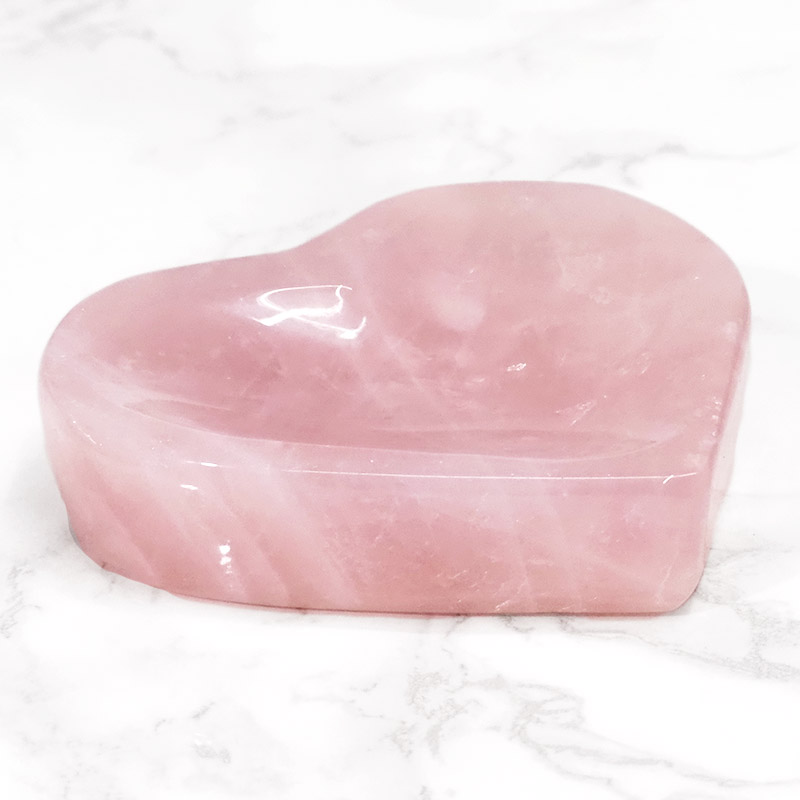 0.15kg Rose Quartz Heart Bowl 7 0.15kg Rose Quartz Heart Bowl | Himalayan Salt Factory
