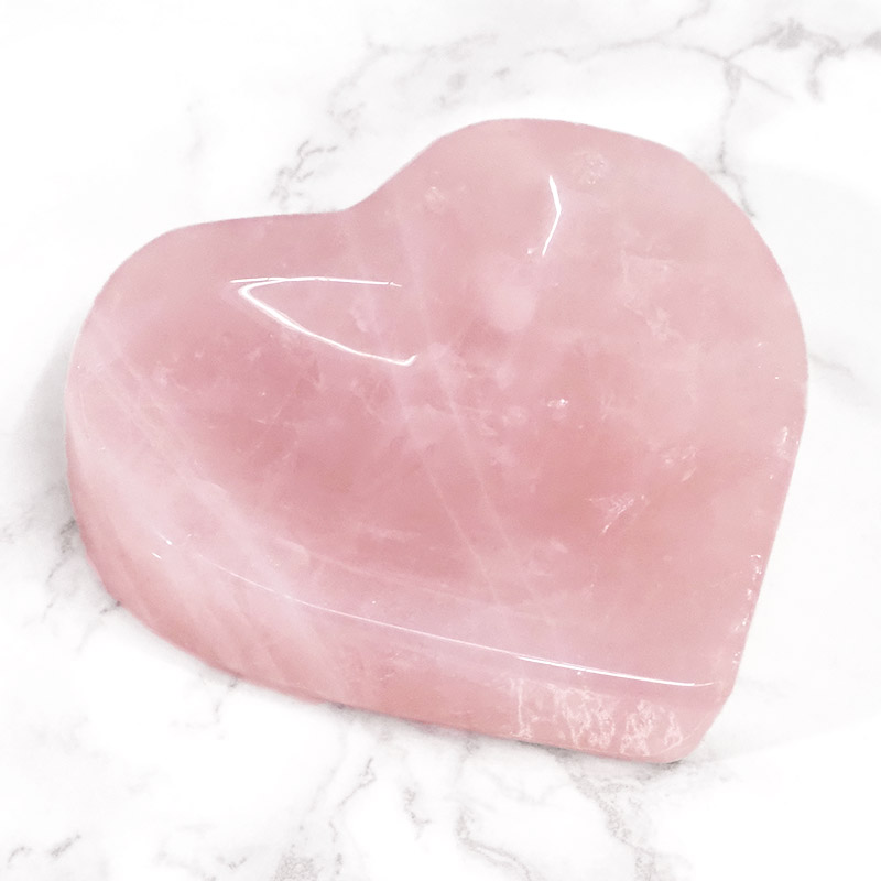 0.15kg Rose Quartz Heart Bowl 3 0.15kg Rose Quartz Heart Bowl | Himalayan Salt Factory