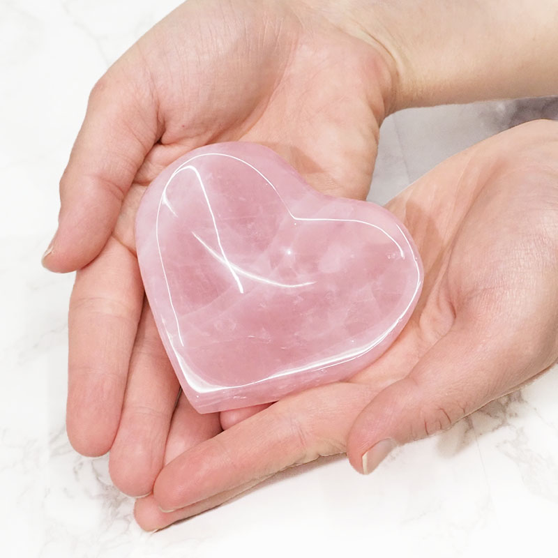 0.15kg Rose Quartz Heart Bowl 4 0.15kg Rose Quartz Heart Bowl | Himalayan Salt Factory