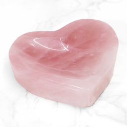 0.21kg Rose Quartz Heart Bowl | Himalayan Salt Factory