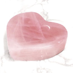 0.21kg Rose Quartz Heart Bowl | Himalayan Salt Factory