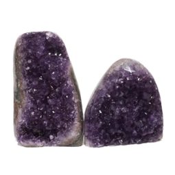 Amethyst Polished Crystal Geode Specimen Set 2 Pieces DN147 | Himalayan Salt Factory