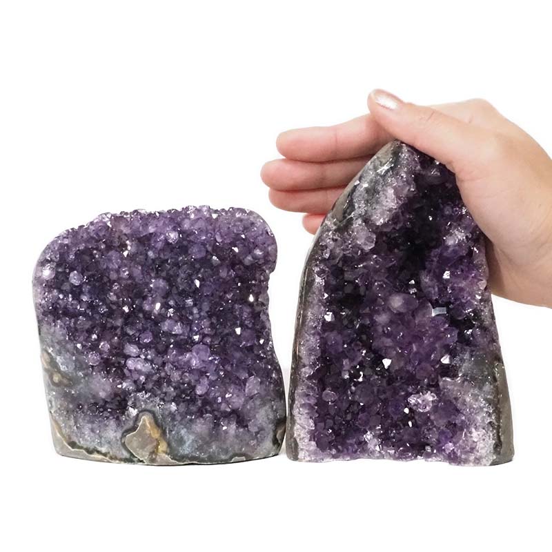 1.98kg Amethyst Polished Crystal Geode Specimen Set 2 Pieces DN148 4 Amethyst Polished Crystal Geode Specimen Set 2 Pieces DN148 | Himalayan Salt Factory