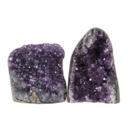 Amethyst Polished Crystal Geode Specimen Set 2 Pieces DN148 | Himalayan Salt Factory