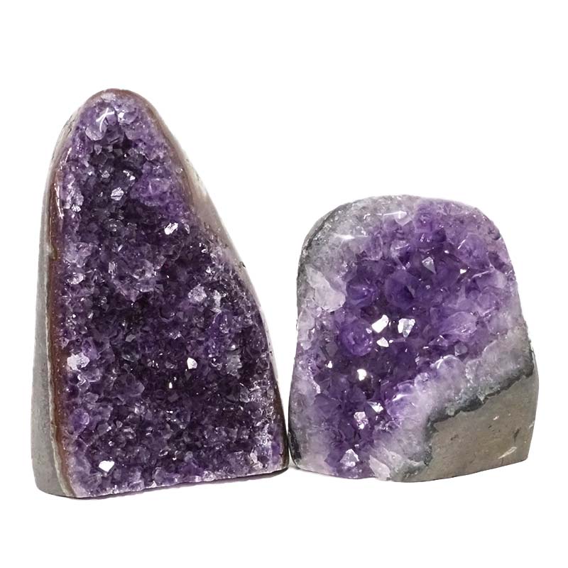 2.34kg Amethyst Polished Crystal Geode Specimen Set 2 Pieces DN153 3 Amethyst Polished Crystal Geode Specimen Set 2 Pieces DN153 | Himalayan Salt Factory