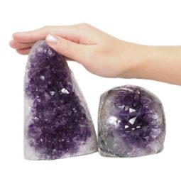 Amethyst Polished Crystal Geode Specimen Set 2 Pieces DN154 | Himalayan Salt Factory
