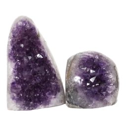 Amethyst Polished Crystal Geode Specimen Set 2 Pieces DN154 | Himalayan Salt Factory