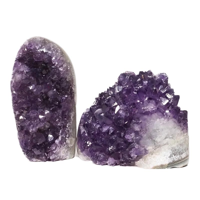 2.43kg Amethyst Polished Crystal Geode Specimen Set 2 Pieces DN155 3 Amethyst Polished Crystal Geode Specimen Set 2 Pieces DN155 | Himalayan Salt Factory