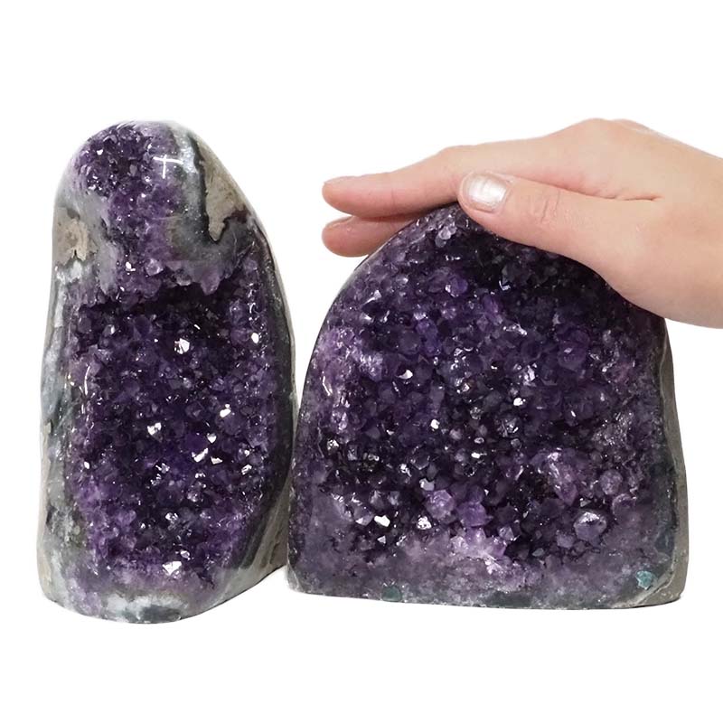 2.63kg Amethyst Polished Crystal Geode Specimen Set 2 Pieces DN157 4 Amethyst Polished Crystal Geode Specimen Set 2 Pieces DN157 | Himalayan Salt Factory