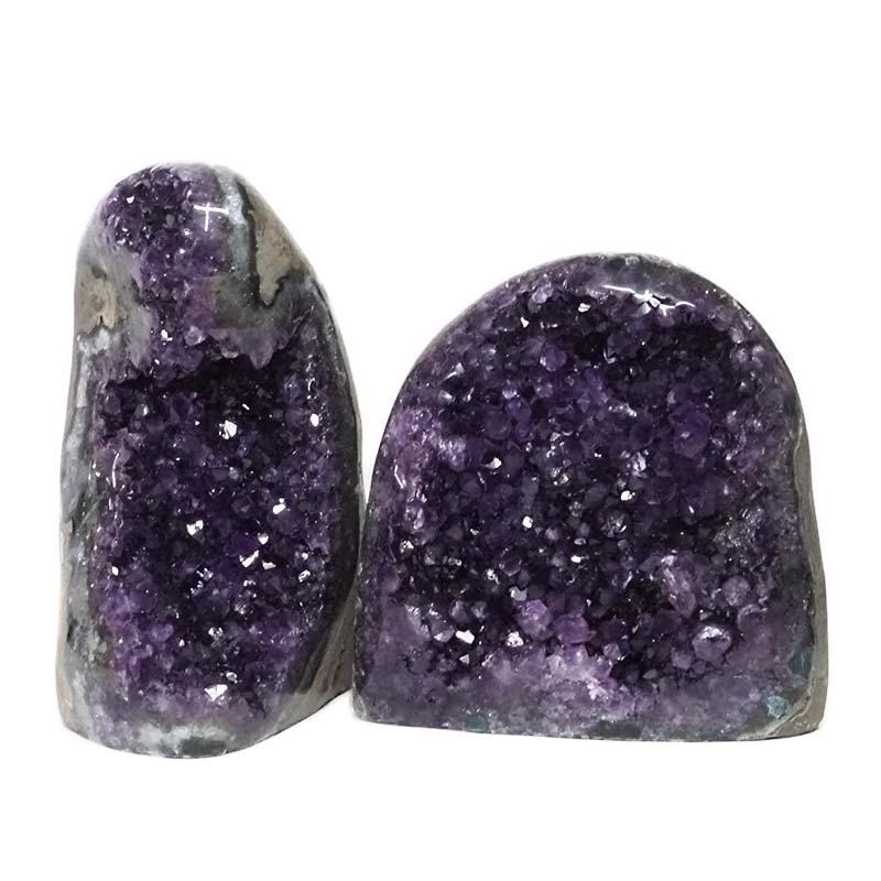 2.63kg Amethyst Polished Crystal Geode Specimen Set 2 Pieces DN157 3 Amethyst Polished Crystal Geode Specimen Set 2 Pieces DN157 | Himalayan Salt Factory
