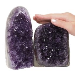 Amethyst Polished Crystal Geode Specimen Set 2 Pieces DN158 | Himalayan Salt Factory