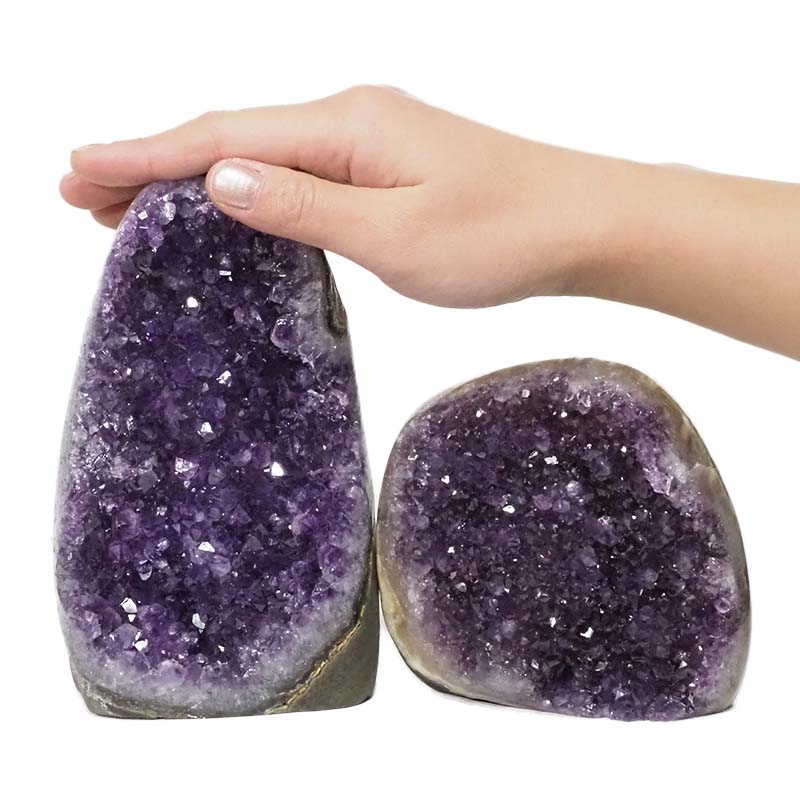 2.32kg Amethyst Polished Crystal Geode Specimen Set 2 Pieces DN160 4 Amethyst Polished Crystal Geode Specimen Set 2 Pieces DN160 | Himalayan salt factory