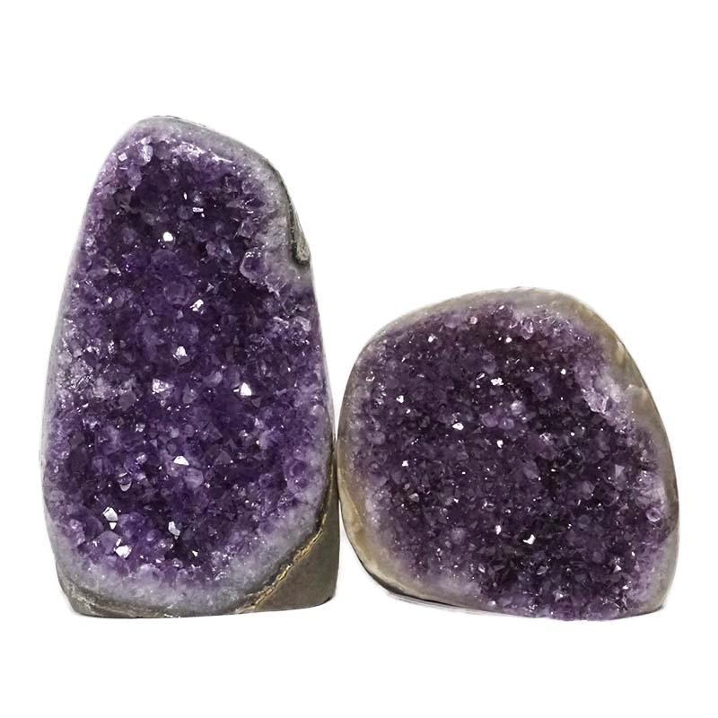 2.32kg Amethyst Polished Crystal Geode Specimen Set 2 Pieces DN160 3 Amethyst Polished Crystal Geode Specimen Set 2 Pieces DN160 | Himalayan salt factory