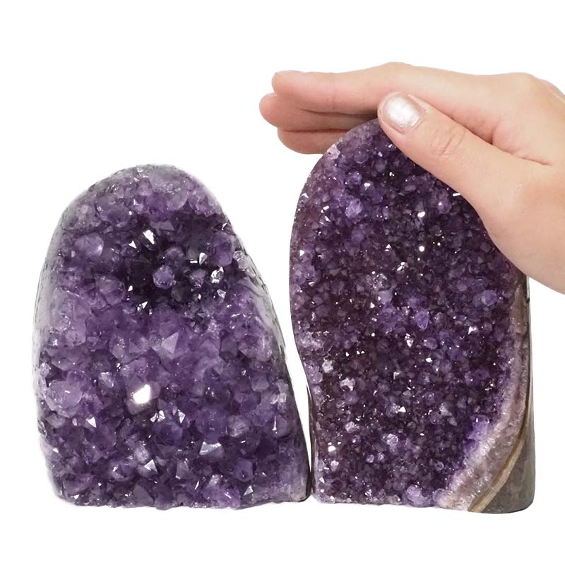 2.14kg Amethyst Polished Crystal Geode Specimen Set 2 Pieces DN163 4 Amethyst Polished Crystal Geode Specimen Set 2 Pieces DN163 | Himalayan salt factory