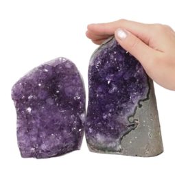 Amethyst Polished Crystal Geode Specimen Set 2 Pieces DN164 | Himalayan salt factory