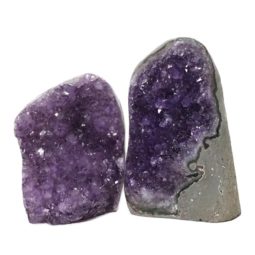 Amethyst Polished Crystal Geode Specimen Set 2 Pieces DN164 | Himalayan salt factory
