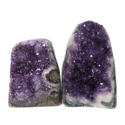 Amethyst Polished Crystal Geode Specimen Set 2 Pieces DN165 | Himalayan salt factory