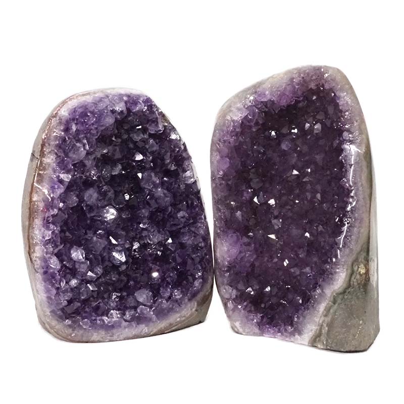 2.58kg Amethyst Polished Crystal Geode Specimen Set 2 Pieces DN167 3 Amethyst Polished Crystal Geode Specimen Set 2 Pieces DN167 | Himalayan salt factory