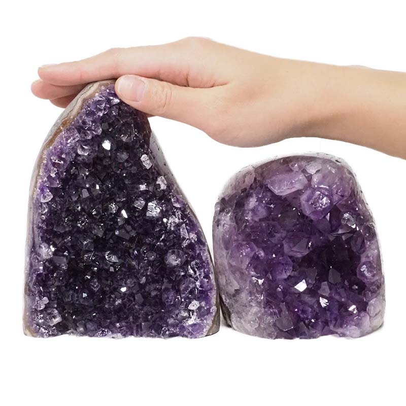 2.70kg Amethyst Polished Crystal Geode Specimen Set 2 Pieces DN172 4 Amethyst Polished Crystal Geode Specimen Set 2 Pieces DN172 | Himalayan salt factory