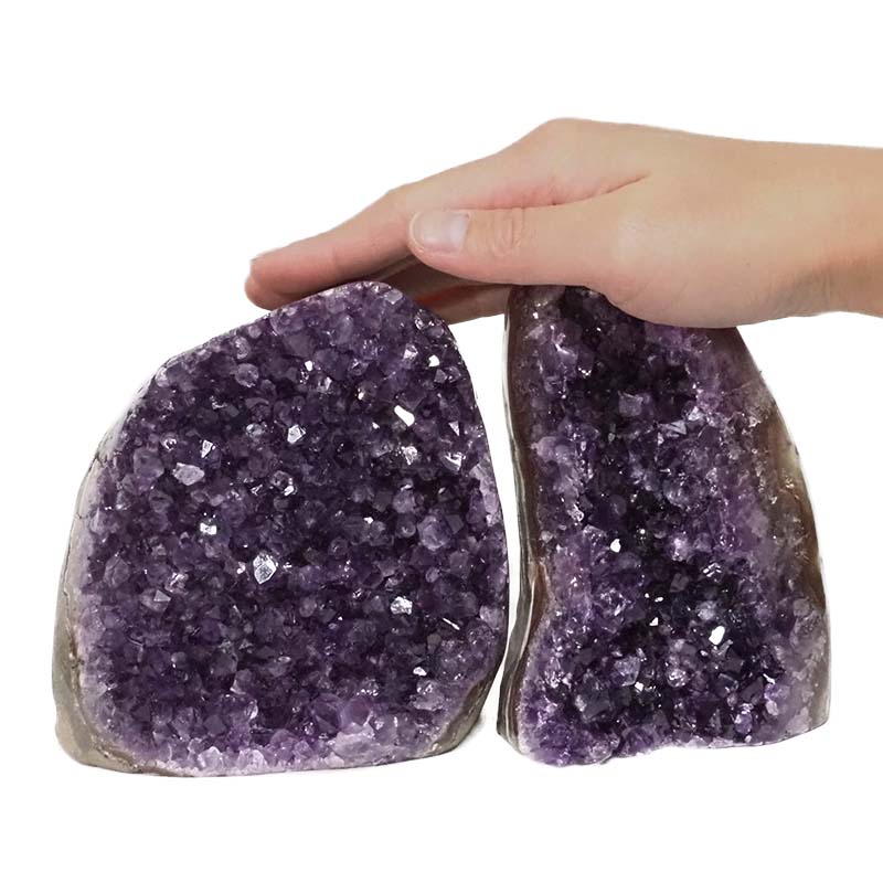 2.82kg Amethyst Polished Crystal Geode Specimen Set 2 Pieces DN174 4 Amethyst Polished Crystal Geode Specimen Set 2 Pieces DN174 | Himalayan salt factory