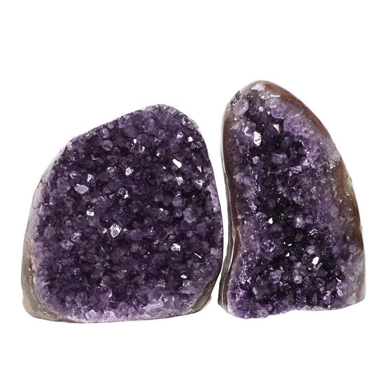 2.82kg Amethyst Polished Crystal Geode Specimen Set 2 Pieces DN174 3 Amethyst Polished Crystal Geode Specimen Set 2 Pieces DN174 | Himalayan salt factory