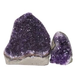 Amethyst Polished Crystal Geode Specimen Set 2 Pieces DN178 | Himalayan salt factory