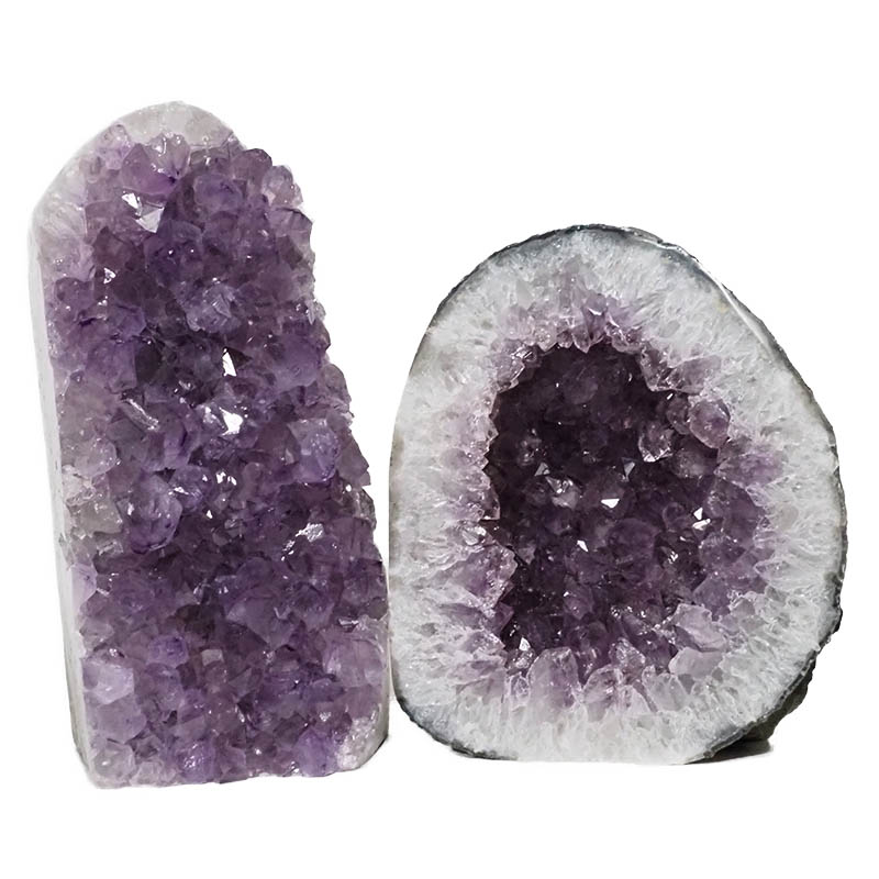 3.43kg Amethyst Polished Crystal Geode Specimen Set 2 Pieces DN295 3 Amethyst Polished Crystal Geode Specimen Set 2 Pieces DN295 | Himalayan Salt Factory