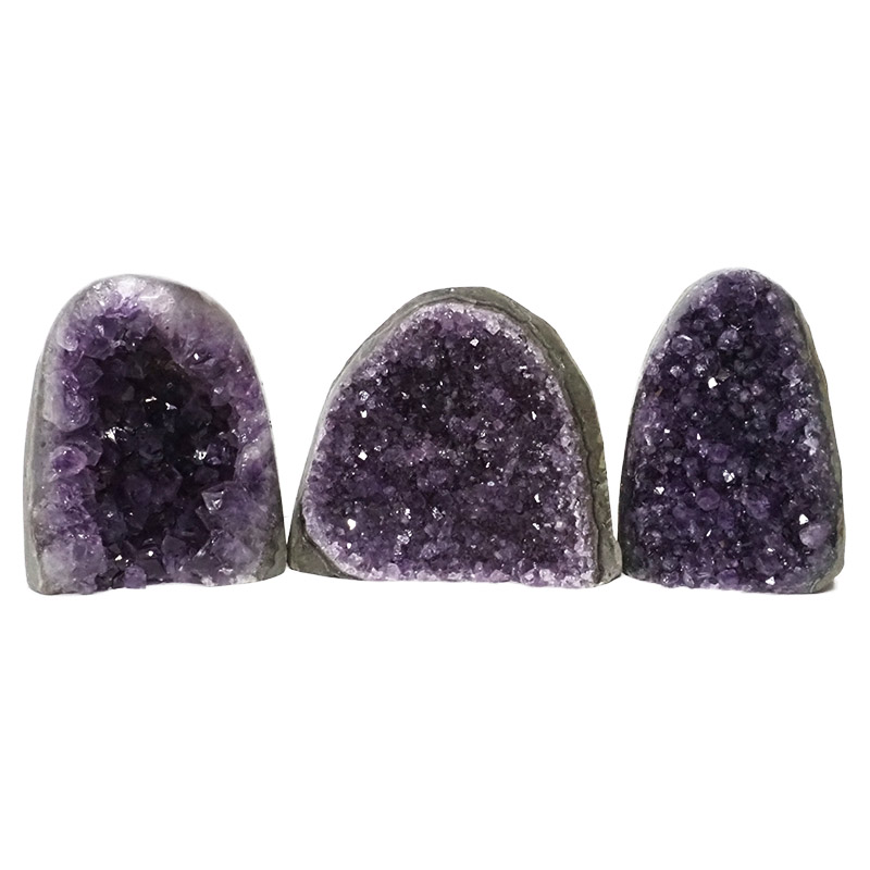 2.32kg Amethyst Polished Crystal Geode Specimen Set 3 Pieces DN179 3 Amethyst Polished Crystal Geode Specimen Set 3 Pieces DN179 | Himalayan Salt Factory