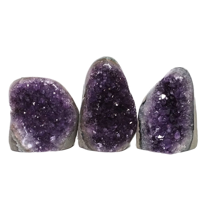 2.68kg Amethyst Polished Crystal Geode Specimen Set 3 Pieces DN187 3 Amethyst Polished Crystal Geode Specimen Set 3 Pieces DN187 | Himalayan Salt Factory