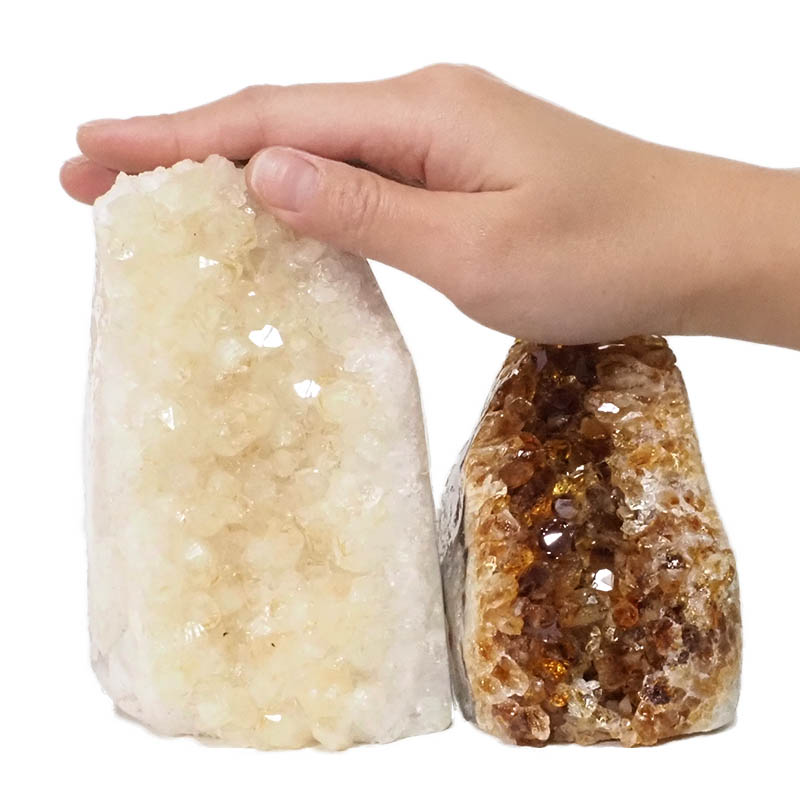 1.90kg Citrine Polished Crystal Geode Specimen Set 2 Pieces DN190 4 Citrine Polished Crystal Geode Specimen Set 2 Pieces DN190 | Himalayan Salt Factory