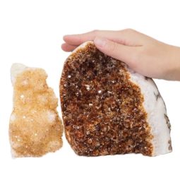 3.18kg Citrine Polished Crystal Geode Specimen Set 2 Pieces DN191 5 Citrine Polished Crystal Geode Specimen Set 2 Pieces DN191 | Himalayan Salt Factory