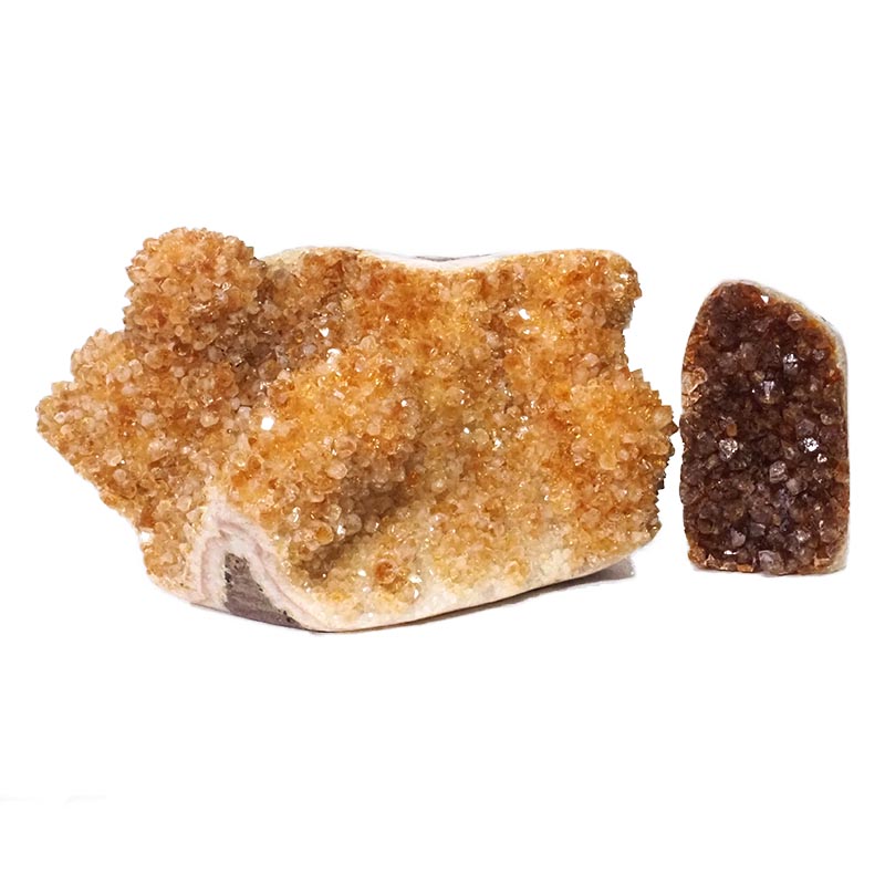 3.21kg Citrine Polished Crystal Geode Specimen Set 2 Pieces DN193 3 Citrine Polished Crystal Geode Specimen Set 2 Pieces DN193 | Himalayan Salt Factory