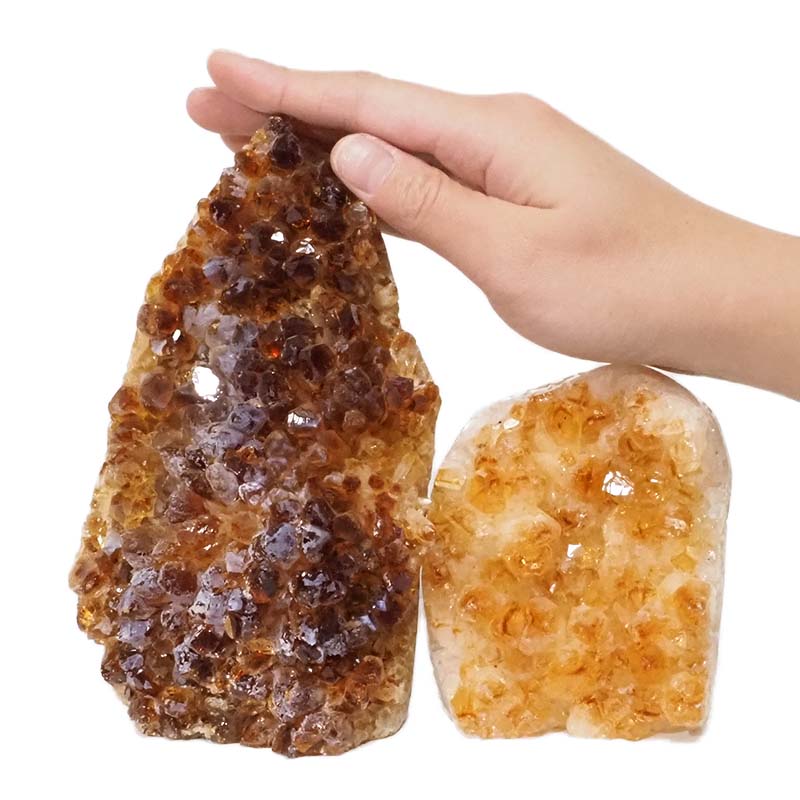 2.08kg Citrine Polished Crystal Geode Specimen Set 2 Pieces DN197 4 Citrine Polished Crystal Geode Specimen Set 2 Pieces DN197 | Himalayan Salt Factory