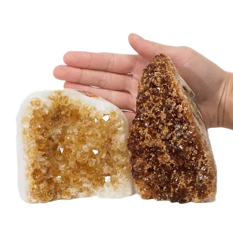 1.86kg Citrine Polished Crystal Geode Specimen Set 2 Pieces DN205 4 Citrine Polished Crystal Geode Specimen Set 2 Pieces DN205 | Himalayan Salt Factory