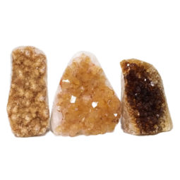 Citrine Polished Crystal Geode Specimen Set 3 Pieces DN212 | Himalayan salt factory