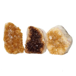Citrine Polished Crystal Geode Specimen Set 3 Pieces DN214 | Himalayan salt factory