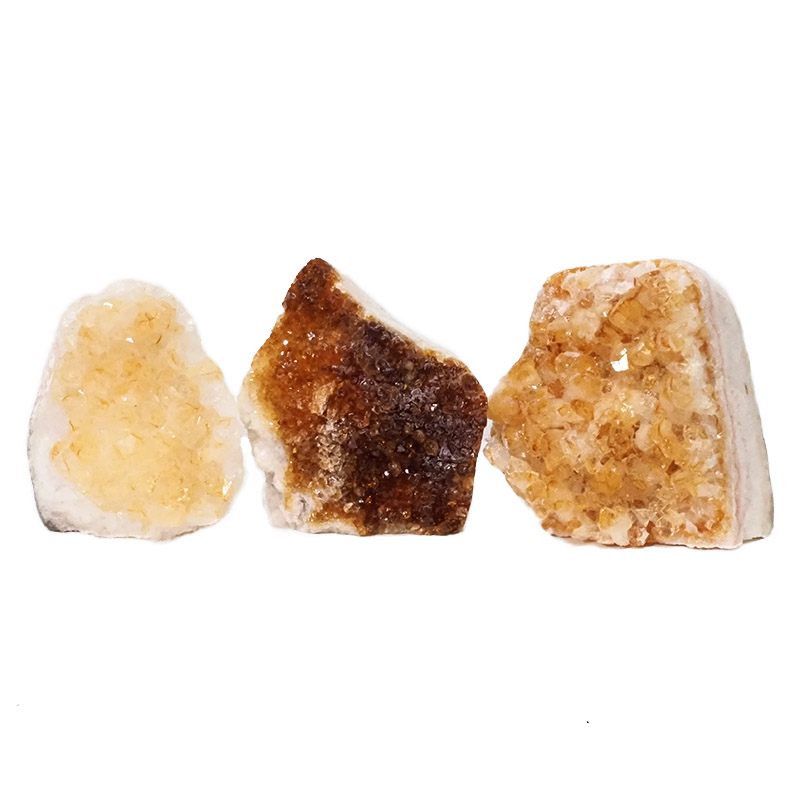 1.90kg Citrine Polished Crystal Geode Specimen Set 3 Pieces DN216 3 Citrine Polished Crystal Geode Specimen Set 3 Pieces DN216 | Himalayan salt factory