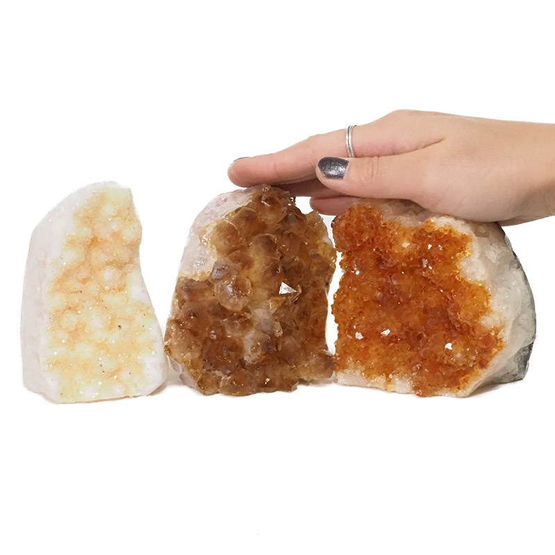 2.04kg Citrine Polished Crystal Geode Specimen Set 3 Pieces DN218 4 Citrine Polished Crystal Geode Specimen Set 3 Pieces DN218 | Himalayan salt factory