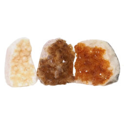 Citrine Polished Crystal Geode Specimen Set 3 Pieces DN218 | Himalayan salt factory