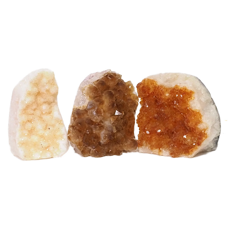2.04kg Citrine Polished Crystal Geode Specimen Set 3 Pieces DN218 3 Citrine Polished Crystal Geode Specimen Set 3 Pieces DN218 | Himalayan salt factory