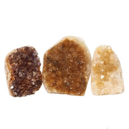 Citrine Polished Crystal Geode Specimen Set 3 Pieces DN219 | Himalayan Salt Factory