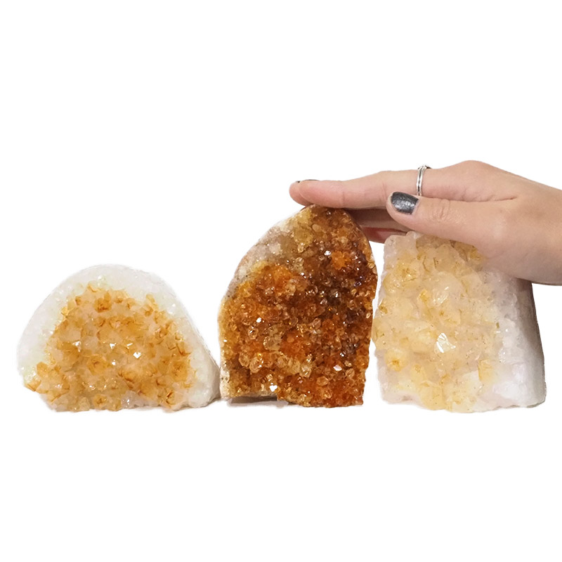 1.94kg Citrine Polished Crystal Geode Specimen Set 3 Pieces DN221 4 Citrine Polished Crystal Geode Specimen Set 3 Pieces DN221 | Himalayan Salt Factory