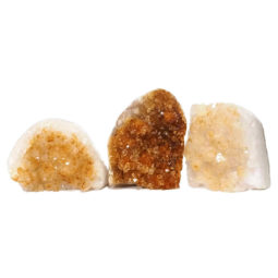 Citrine Polished Crystal Geode Specimen Set 3 Pieces DN221 | Himalayan Salt Factory