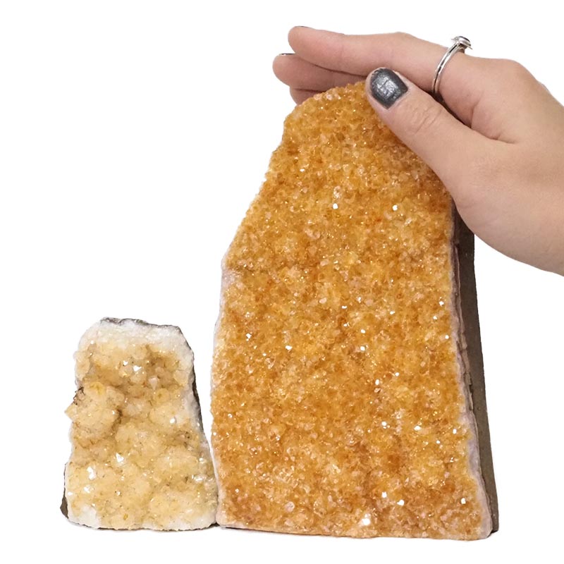 2.01kg Citrine Crystal Geode Specimen Set 2 Pieces DN226 4 Citrine Polished Crystal Geode Specimen Set 3 Pieces DN226 | Himalayan Salt Factory